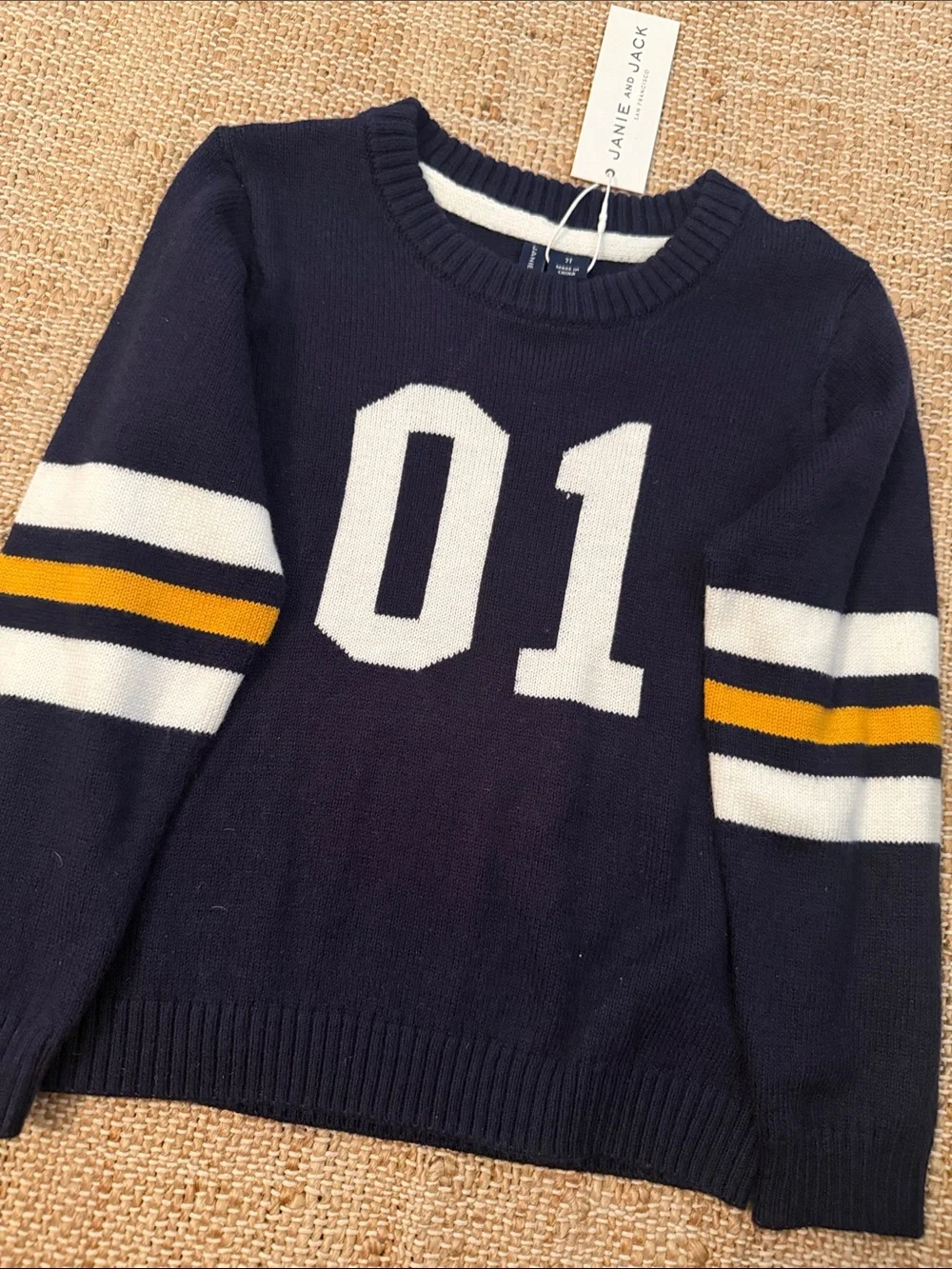NEW Janie and Jack Merchant Marine Varsity Crew Neck Sweater 2T NWT